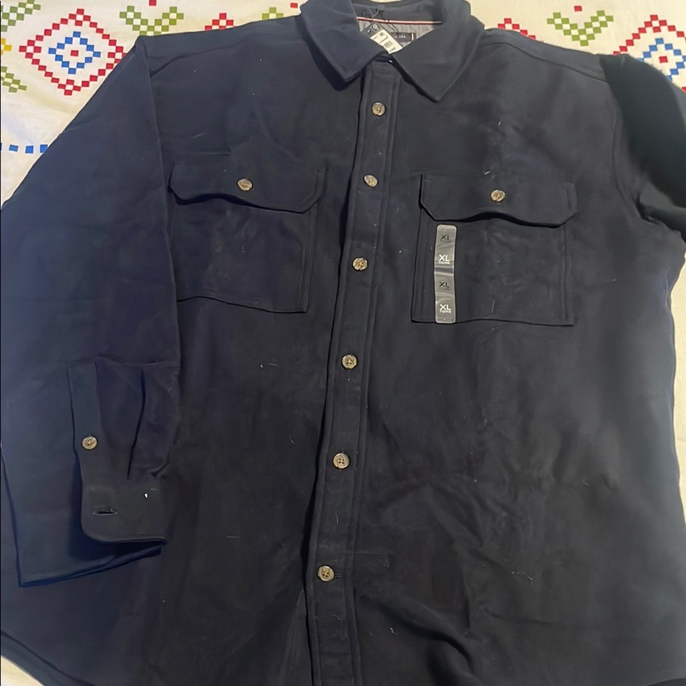 Men's Tonny Hilfiger Shirt Jacket 
Navy blue Button-Up Shirt - Picture 8 of 8